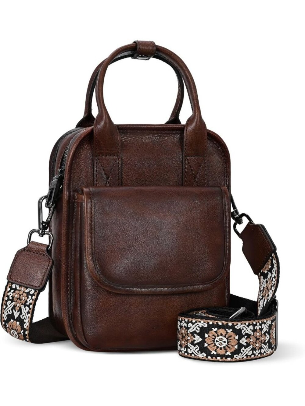 Stylish Leather Crossbody Bag with Built-in Wallet | Versatile Shoulder Purse